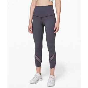 Lululemon Womens Fold Over Waist Leggings Size 6 Dusty Purple Cropped Stretch